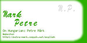 mark petre business card